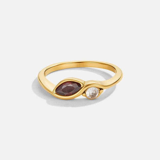 Unendlichkeits Kristall Red Garnet Ring Alma