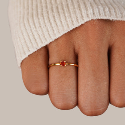 July Geburtsstein 18K Goldring Alma