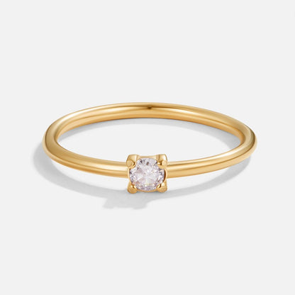 June Geburtsstein 18K Goldring Alma