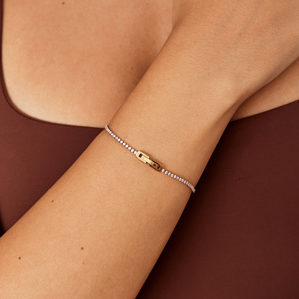 Kiera Gold Pink Kristall Armband Alma