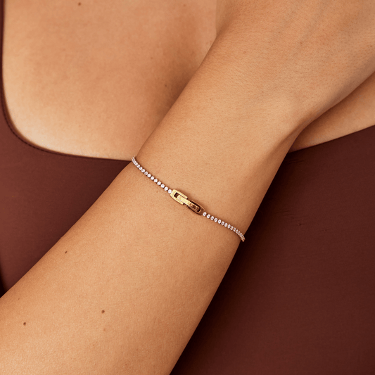 Kiera Gold Pink Kristall Armband Alma