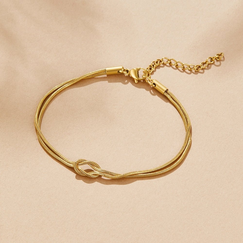 Knotted Gold Ketten Armband Alma