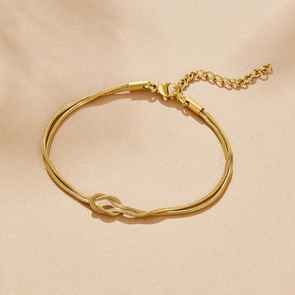 Knotted Gold Ketten Armband Alma