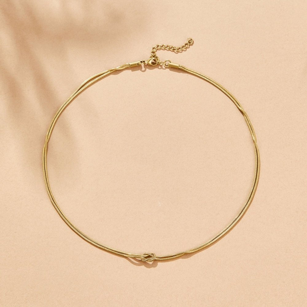 Knotted Gold Ketten Halskette Alma
