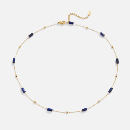 Lapiz Lazuli Perlenhalskette Alma