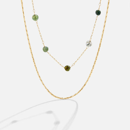 Mehrlagige Alana Gold & Stein Halskette Alma