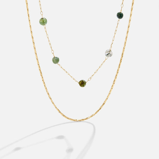 Mehrlagige Alana Gold & Stein Halskette Alma