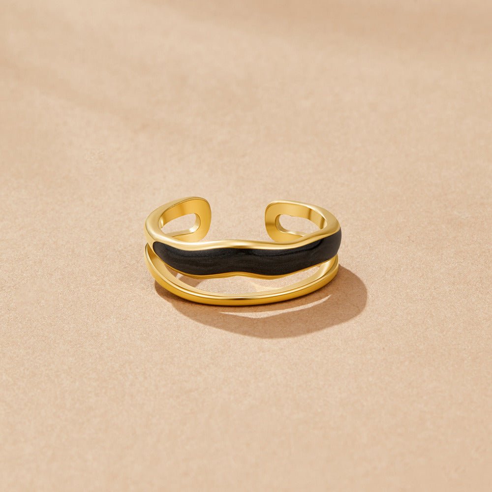 Mehrlagige Black Sahara Goldring Alma