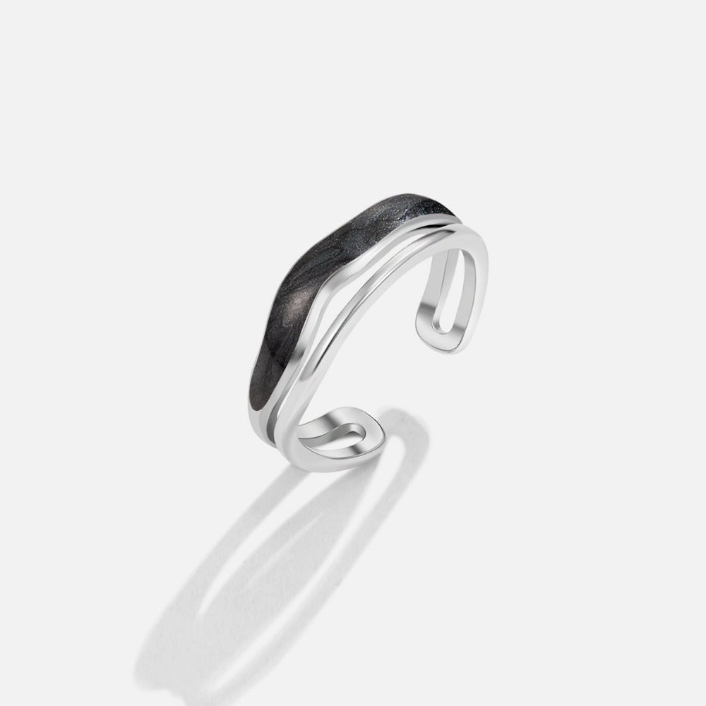 Mehrlagige Black Sahara Silber Ring Alma