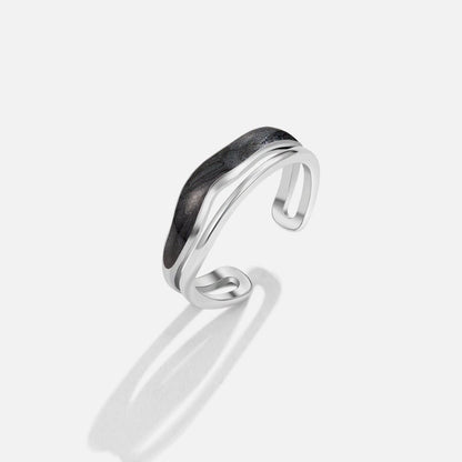 Mehrlagige Black Sahara Silber Ring Alma