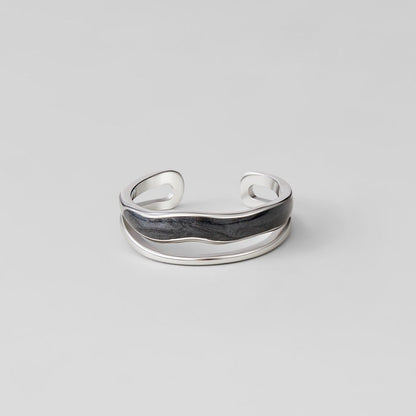 Mehrlagige Black Sahara Silber Ring Alma