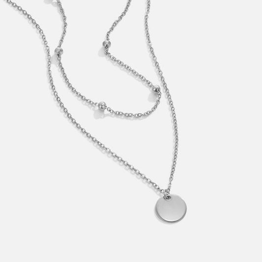 Mehrlagige Disc Halskette Silber Alma