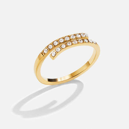 Mehrlagige Gold & Kristall Wrap Ring Alma