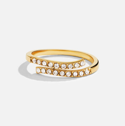 Mehrlagige Gold & Kristall Wrap Ring Alma