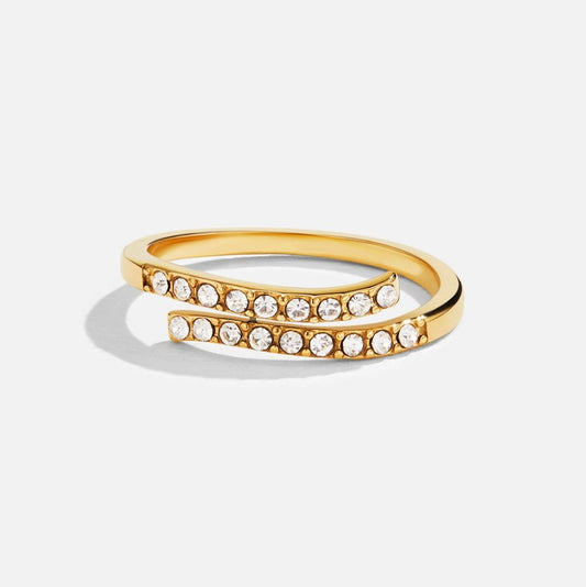 Mehrlagige Gold & Kristall Wrap Ring Alma