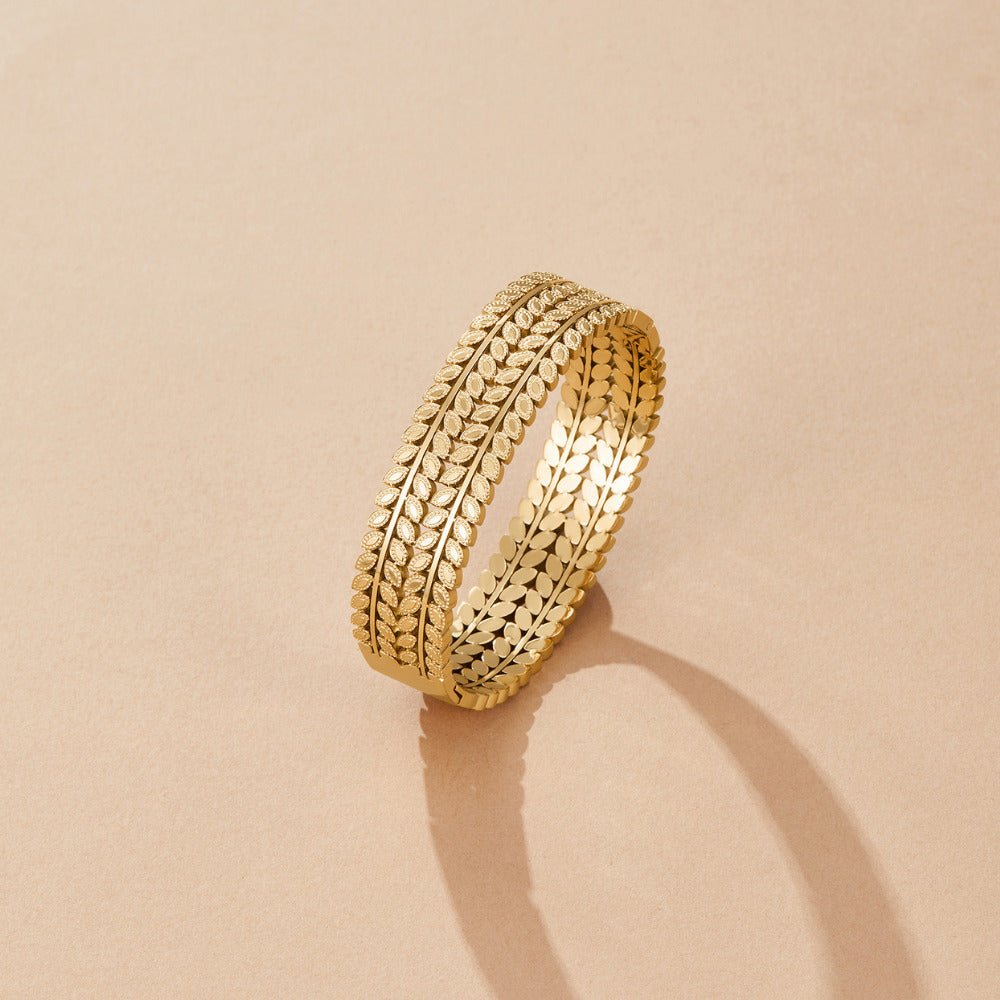 Mehrlagige Gold Blatt Armreif Alma