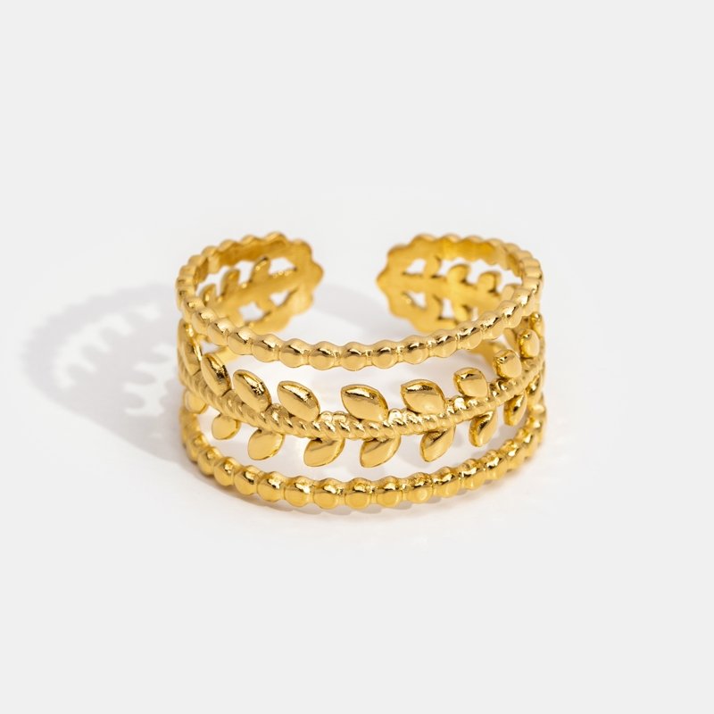Marissa Mehrlagige Gold Blatt Ring Alma