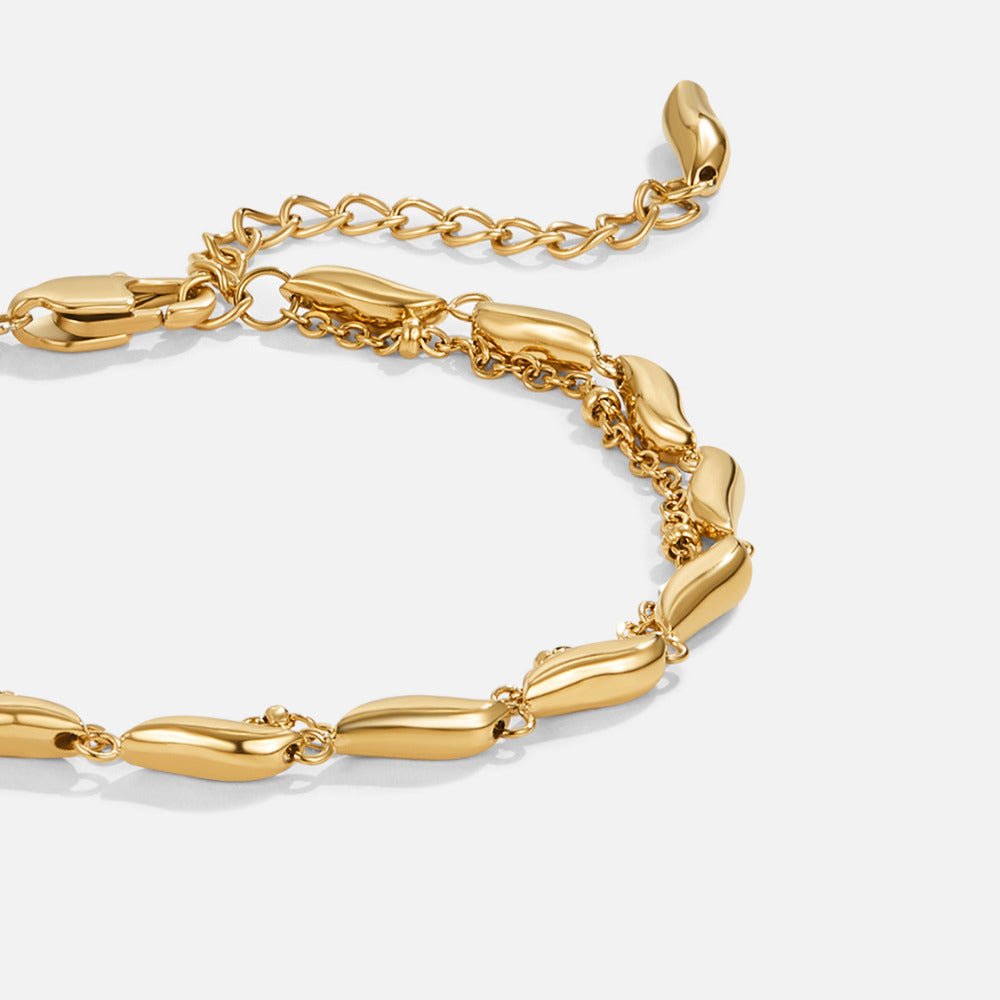 Mehrlagige Gold Welle Armband Alma