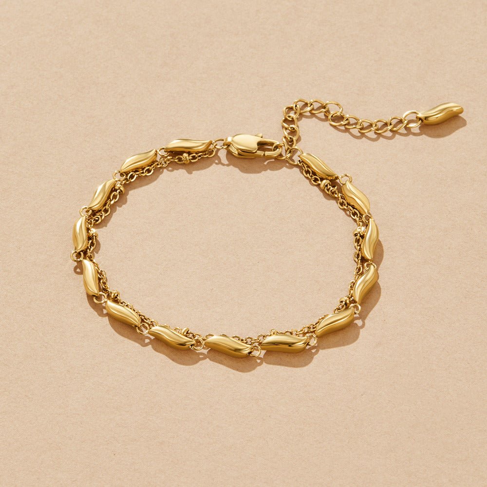Mehrlagige Gold Welle Armband Alma