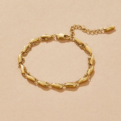 Mehrlagige Gold Welle Armband Alma