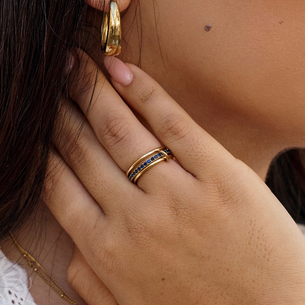 Mehrlagige Kaili Blue Kristall Ring Alma