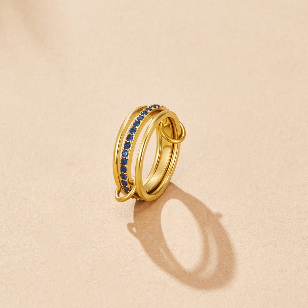 Mehrlagige Kaili Blue Kristall Ring Alma