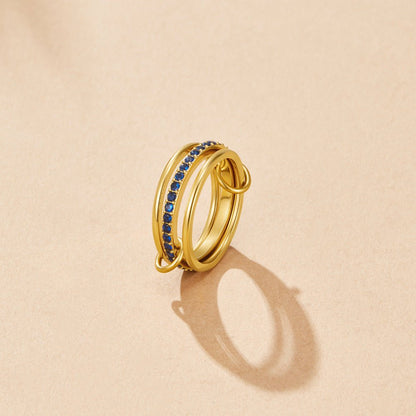 Mehrlagige Kaili Blue Kristall Ring Alma