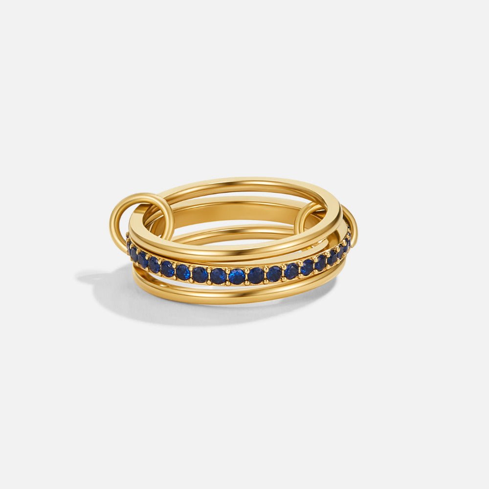 Mehrlagige Kaili Blue Kristall Ring Alma