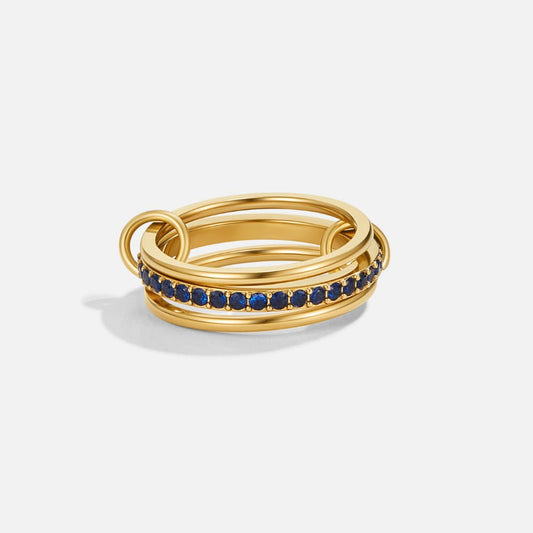 Mehrlagige Kaili Blue Kristall Ring Alma