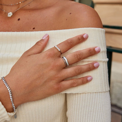 Mehrlagige Sahara Silber Ring Alma