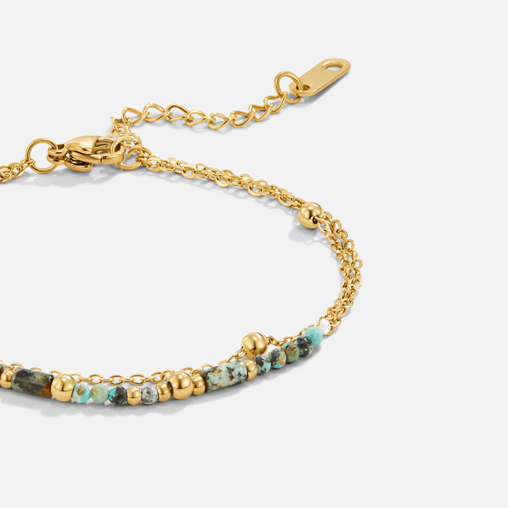 Mehrlagige Stein Beads Armband Alma
