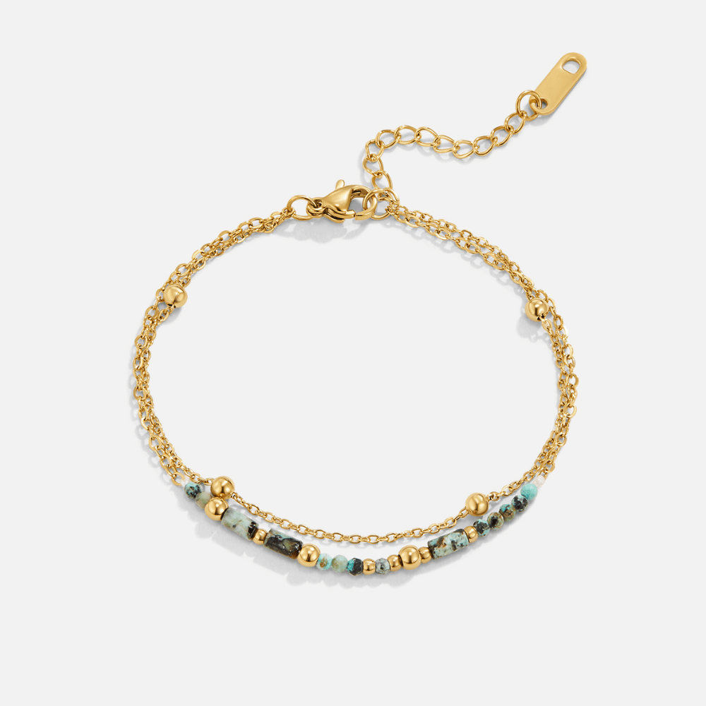 Mehrlagige Stein Beads Armband Alma