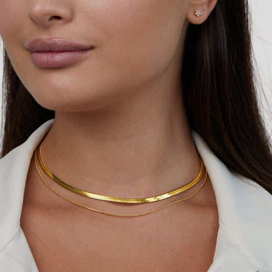 Layla 18K Gold Mehrlagige Halskette Alma