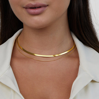 Layla 18K Gold Mehrlagige Halskette Alma