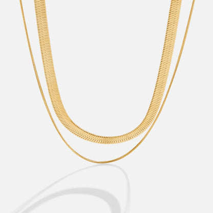 Layla 18K Gold Mehrlagige Halskette Alma