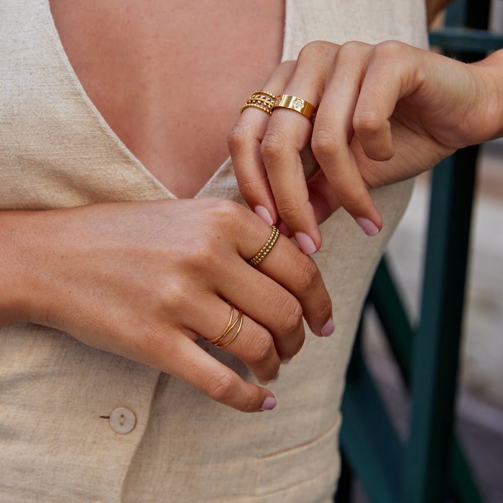 Leona Gold Perlen Ring Alma