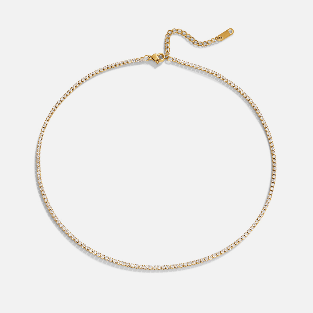 Cordelia Gold Kristall Halskette Alma