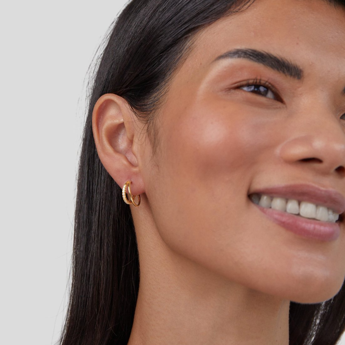 Leyla Kristall Double Creolen Ohrringe Alma