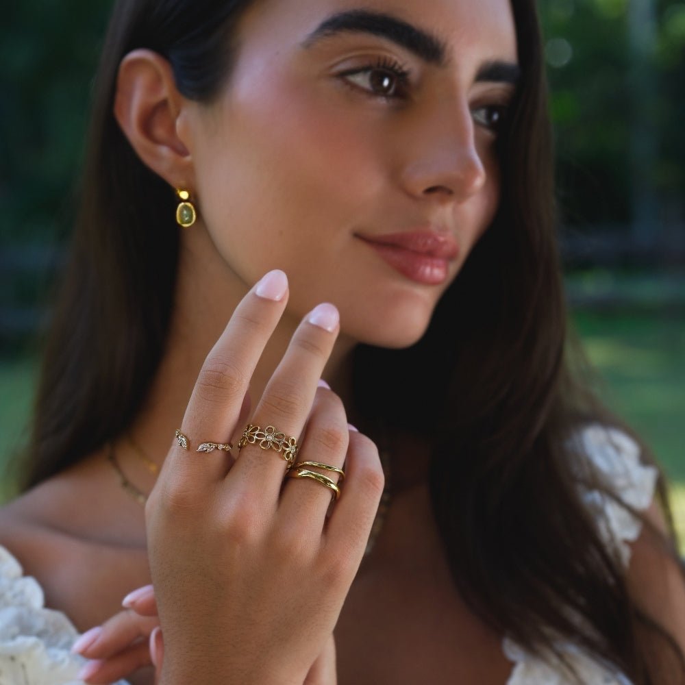 Lily Kristall Gold Vine Ring Alma