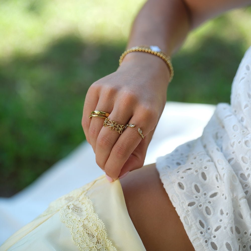 Lily Kristall Gold Vine Ring Alma
