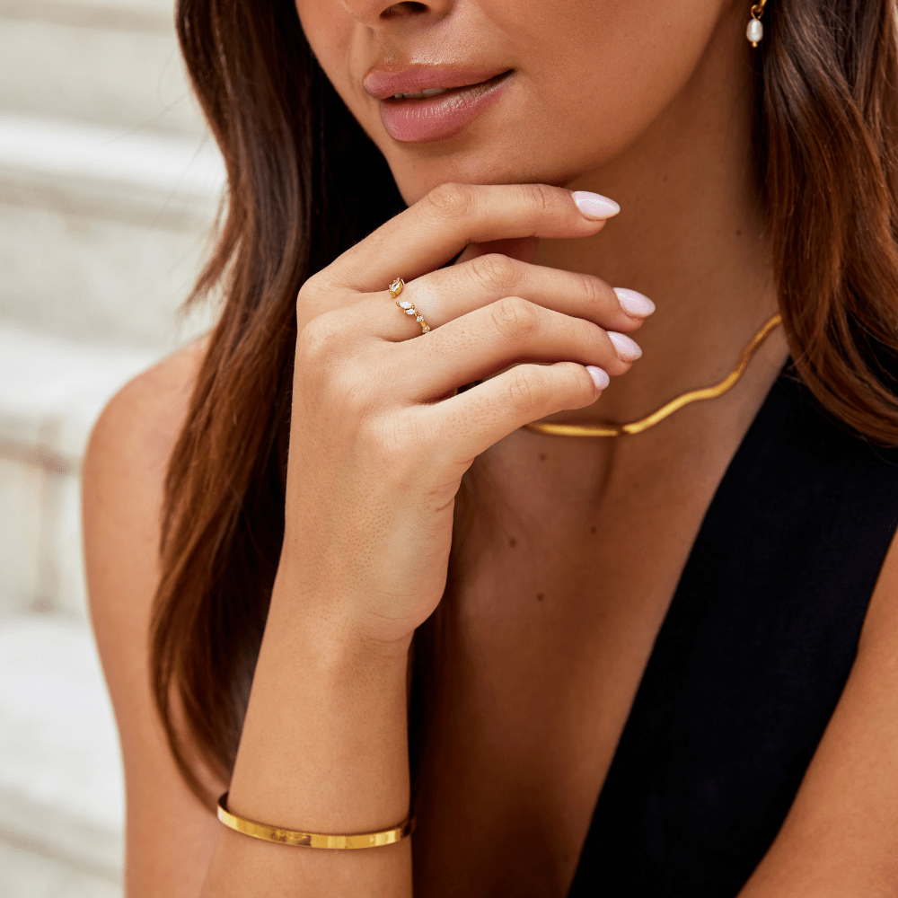 Lily Kristall Gold Vine Ring Alma
