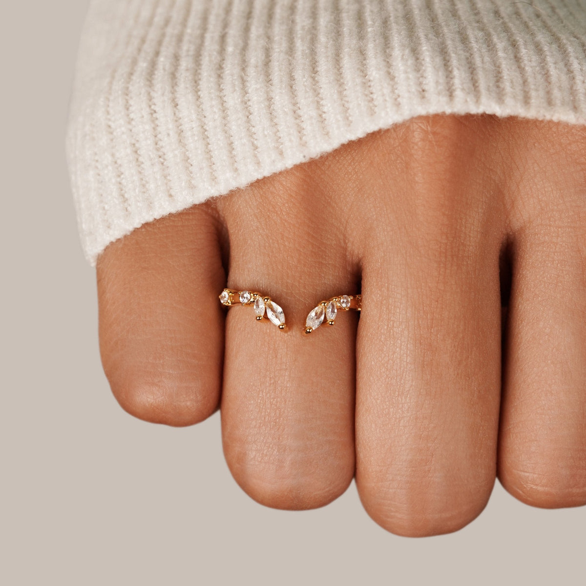 Lily Kristall Gold Vine Ring Alma