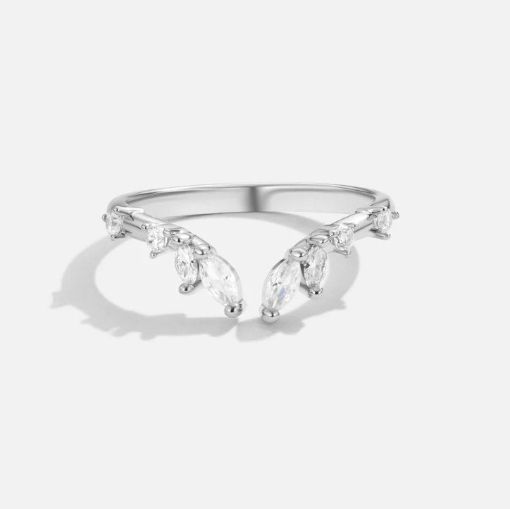 Lily Kristall Silber Vine Ring Alma
