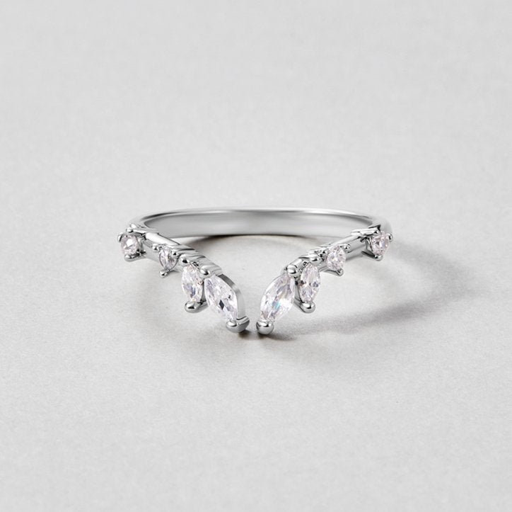 Lily Kristall Silber Vine Ring Alma