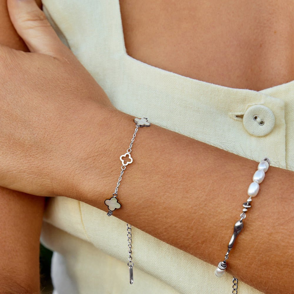 Lucia Silber Klee Armband Alma