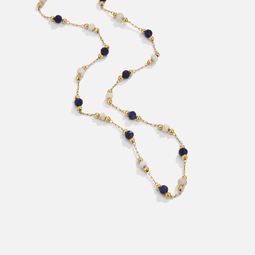 Lulu Midnight Perlen Stein Halskette Alma