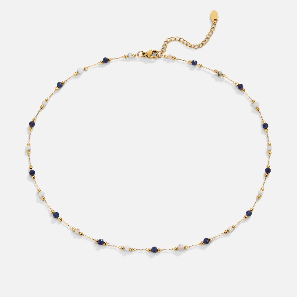 Lulu Midnight Perlen Stein Halskette Alma