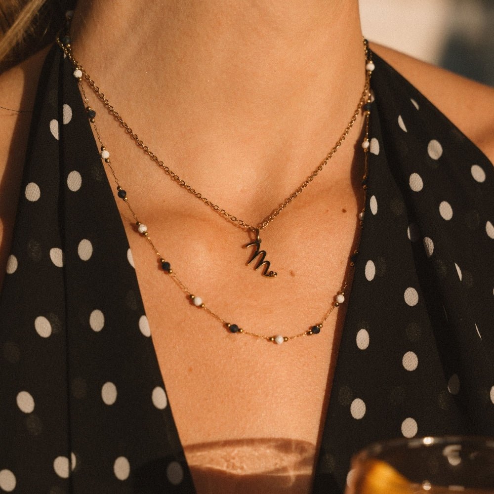 Lulu Midnight Perlen Stein Halskette Alma