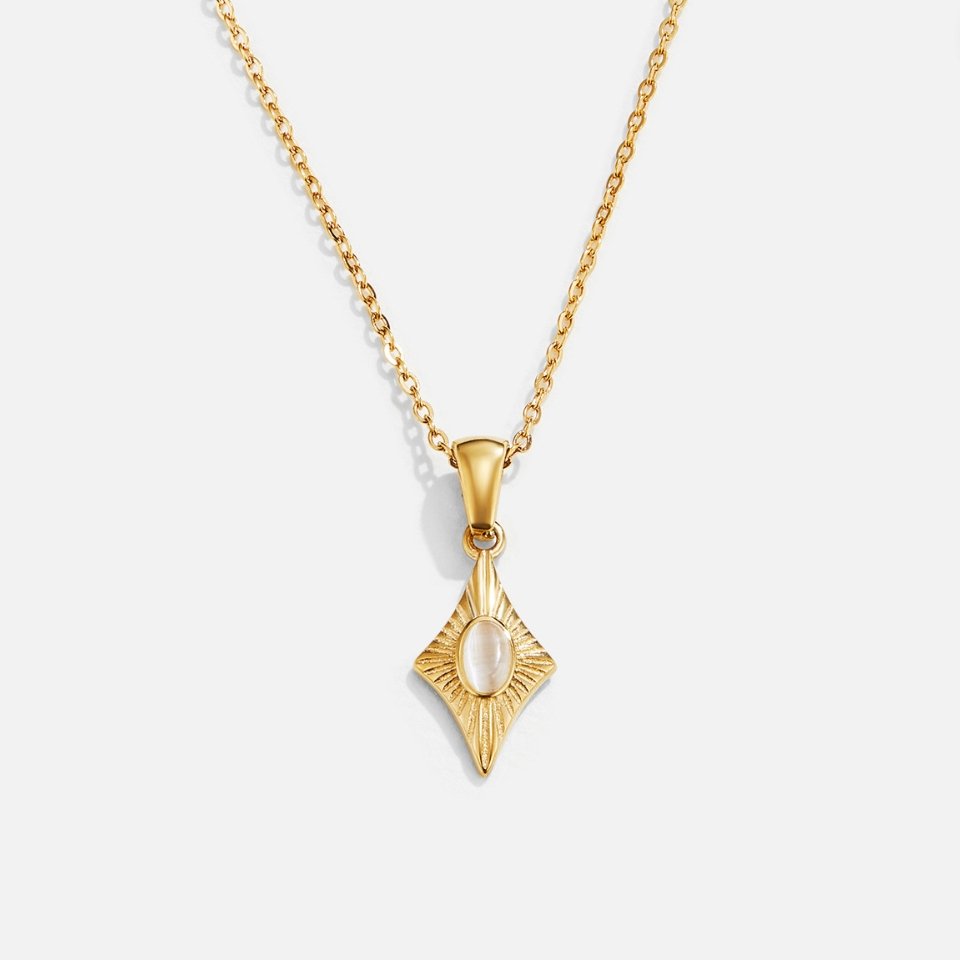 Luna White Opal Goldhalskette Alma