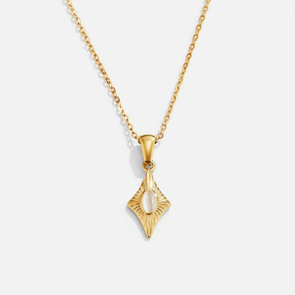 Luna White Opal Goldhalskette Alma